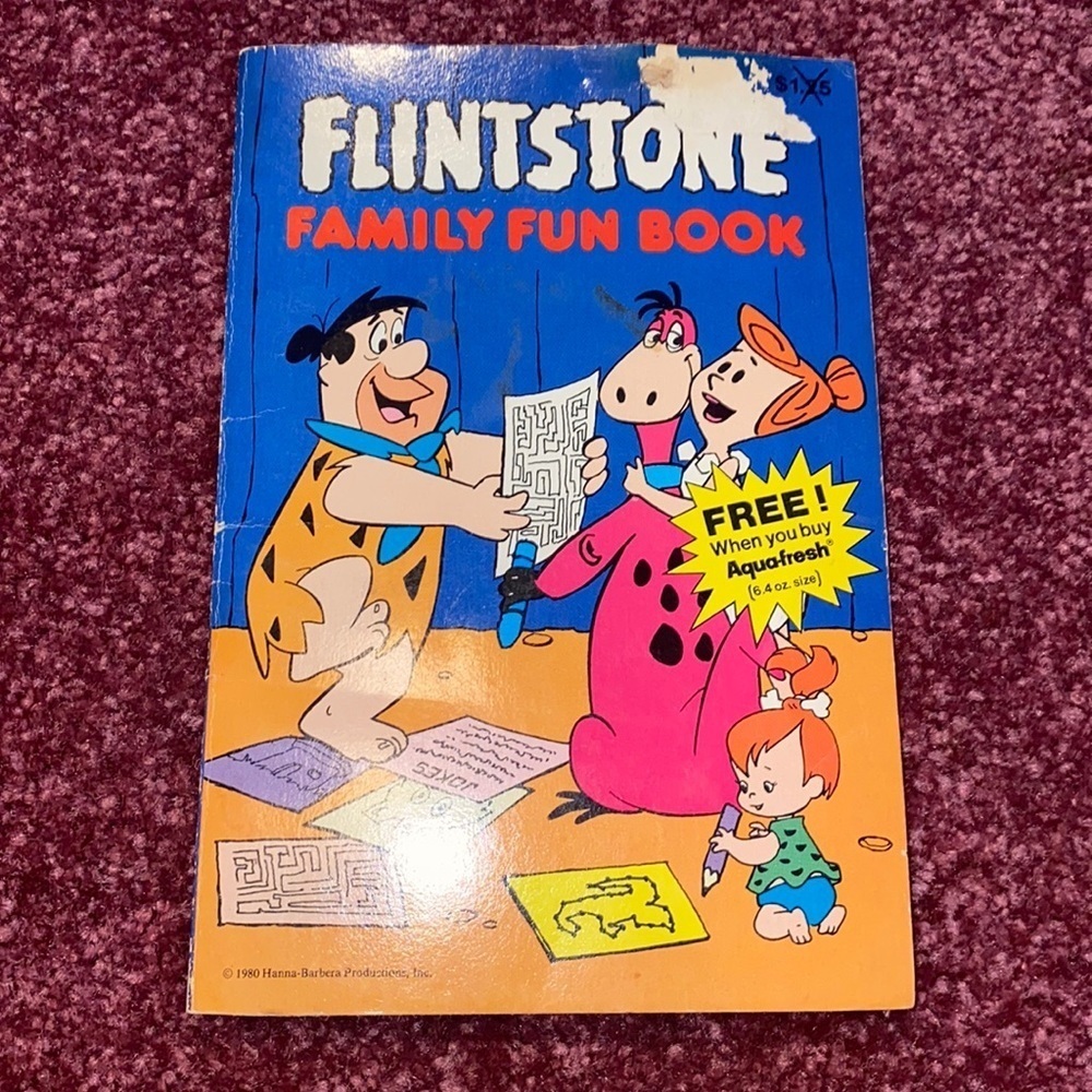Flintstone family fun book vintage
